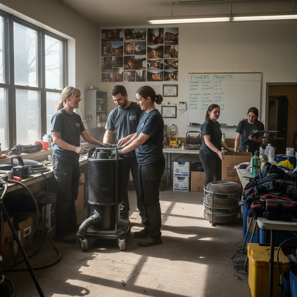 The Fishers Smoke Restoration team at work in Fishers